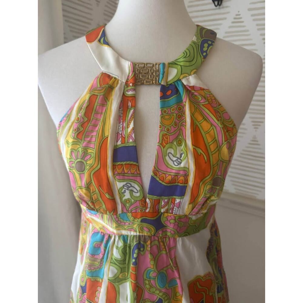 Trina Turk Women’s Size 4 Small Trina Silk Halter Neck Dress - Picture 4 of 10